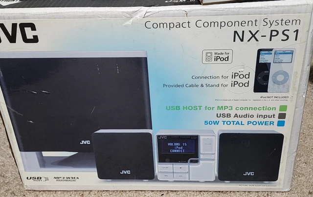 BRAND NEW JVC Compact Component System NX-PS1 Bookshelf iPod Radio 2006 ...