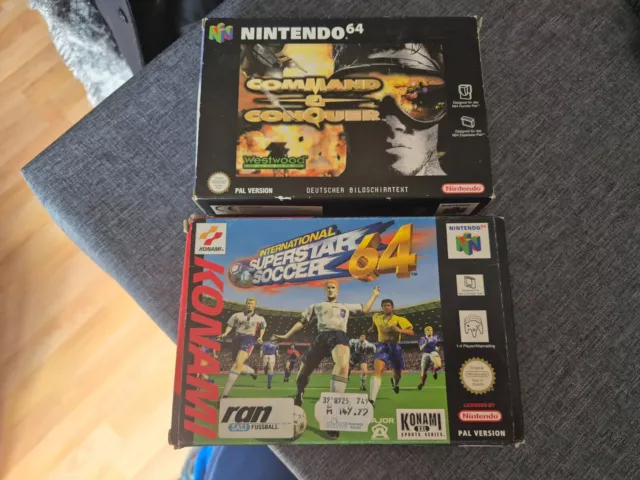 Nintendo 64 N64 CC Command & Conquer OVP + Superstar Soccer 64