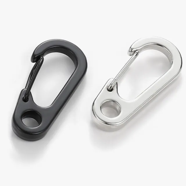 48/68mm Aluminum Carabiner Silver Clip Clasp D-ring Locking Buckle