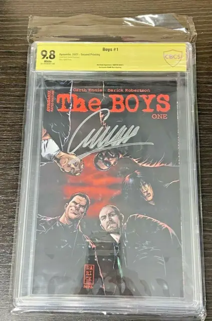 The Boys #1 CBCS 9.8 Graded Dynamite 2nd Printing BAM! Box Signed By Garth Ennis