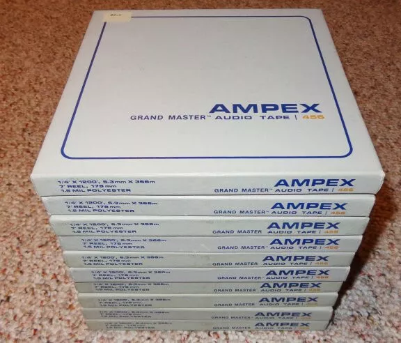 Ampex 456 Studio Audio Tape 7” x 1/4” 1200 Reel-To-Reel Used Lot of 10