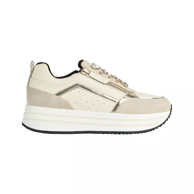 Geox Chaussures pour Femmes Compensées Haute Platform Baskets Hiver à Enfiler