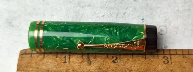 Vintage Parker Lucky Curve Fountain Pen w/ Lucky Curve Nib Jade Green  1920s-30s