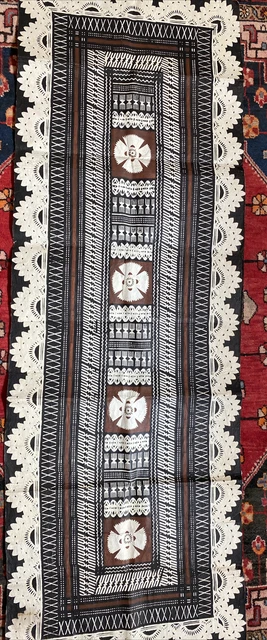 Large Vintage Polynesian Tapa Bark Cloth Pacific Islands Oceania 72” X  24”