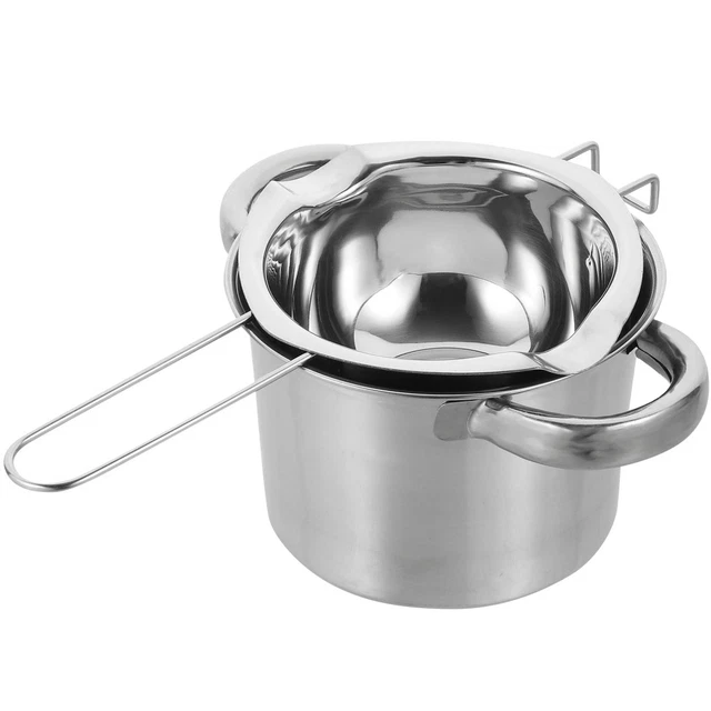 Pinsheng Bol Bain-Marie Inox 304 – Pot à Fondre Chocolat, Fromage, Beurre, Caramel – Poignées Anti-Chaud