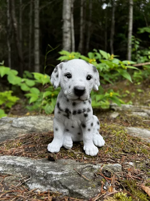 Dalmatian Puppy Dog Sitting Figurine Yard Garden Resin 6.5 in.Resin Ornament New