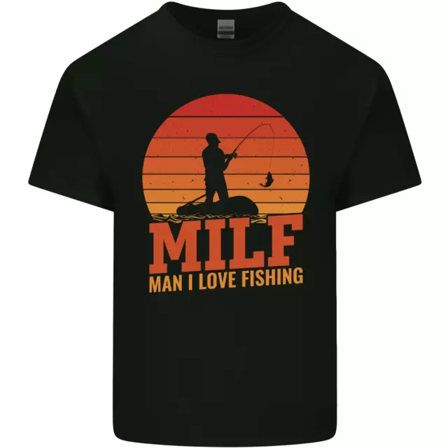 MILF Fishing Funny Fisherman Father's Day Kids T-Shirt Childrens