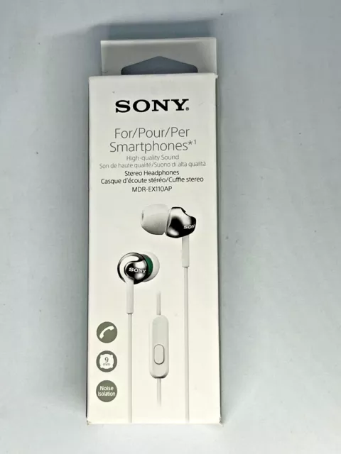 Sony MDR-EX110APW blanc casque d'ecoute stereo haute qualité . .