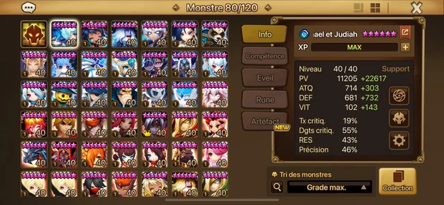 Compte Summoners War Ld À VENDRE! - FR