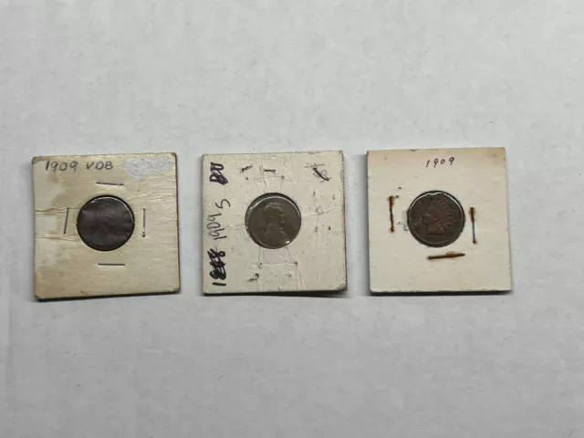 1909 s, 1909 VDB, 1909 Indian Head Pennies