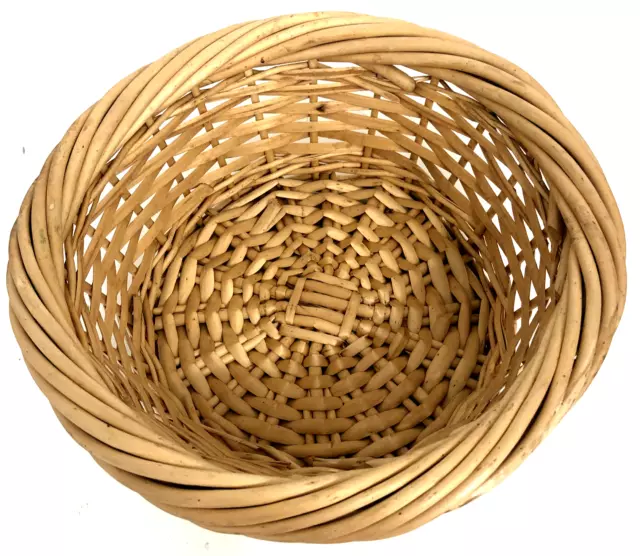 Round Basket Woven Wicker Cane Storage Rustic Home Decor