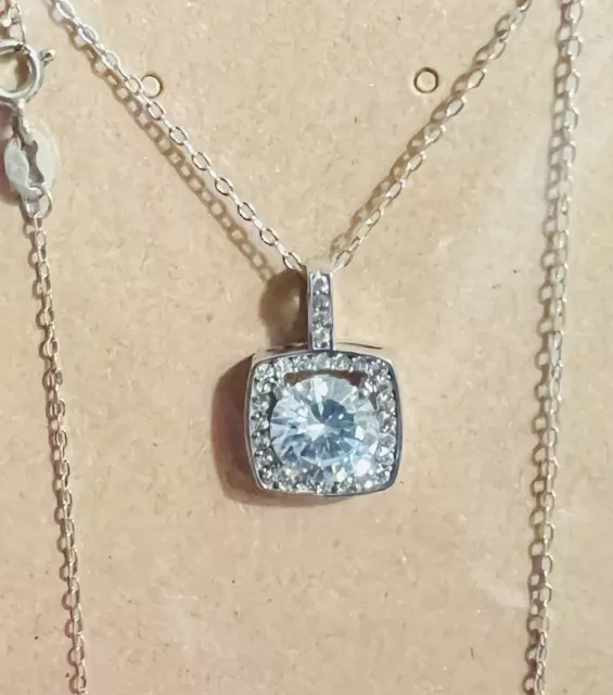 GIANI BERNINI Sterling Silver CZ Pendant Necklace NEW WITH TAGS GORGEOUS!