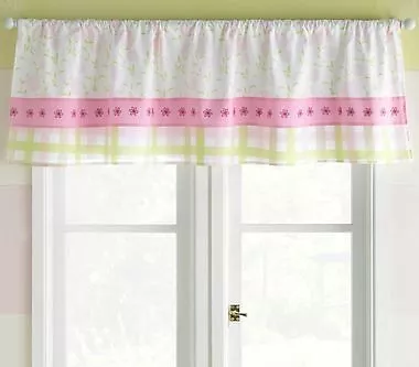 Laura Ashley Baby Love Window Valance Child Room  Pink White Floral Decor