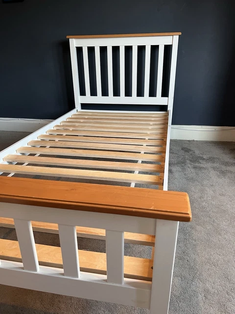 WHITE WOOD SINGLE Bed Frame £24.55 - PicClick UK