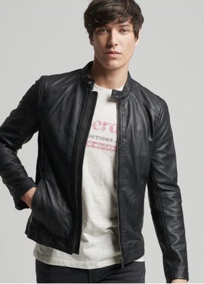 MENS SUPERDRY CITY Hero Leather Racer 