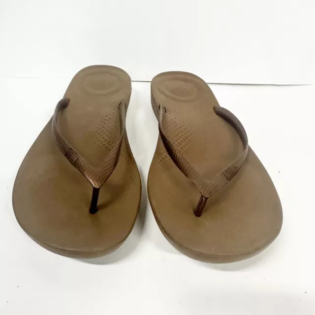 Fitflop Womens Iqushion Sandal Bronze Size 11 M Flip Flop Thong Lightweight