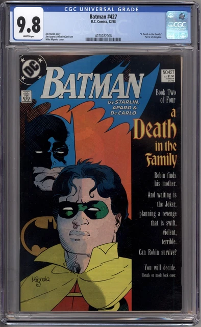 Batman 427 CGC Graded 9.8 NM/MT Death In The Family Part 2 DC Comics 1988