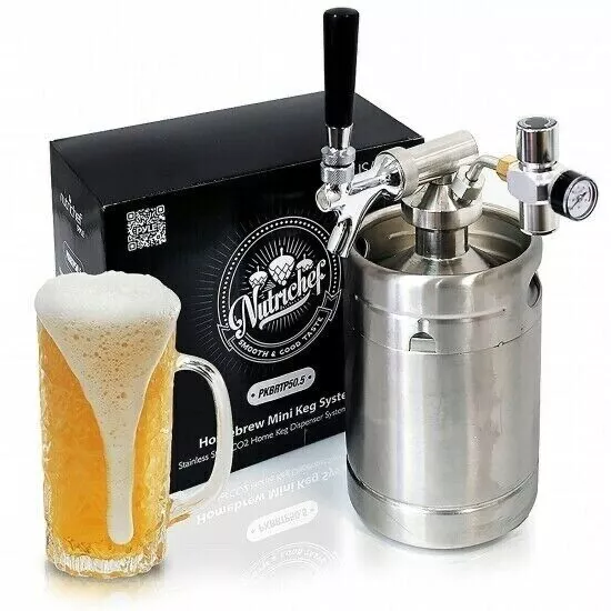 Pressurized Growler Tap System, 64Oz Stainless Steel Mini Keg Dispenser Portable