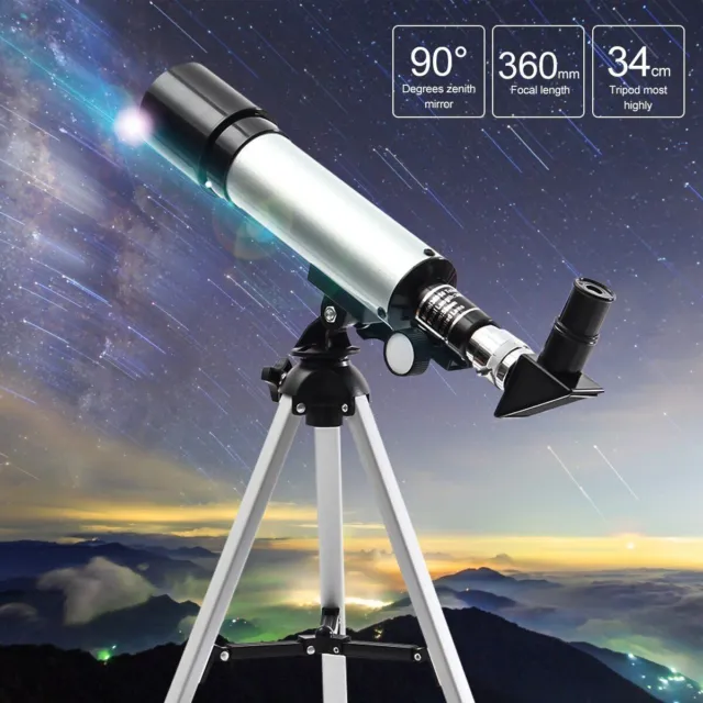 90X Telescopio 360mm Astronomía Telescopio Refractador con Trípode Ajustable
