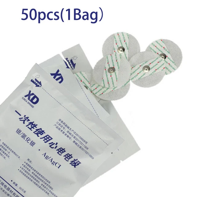 50Pcs(1Bag） Electrode Pads Snap On Replacement For ECG EKG Heart Monitor