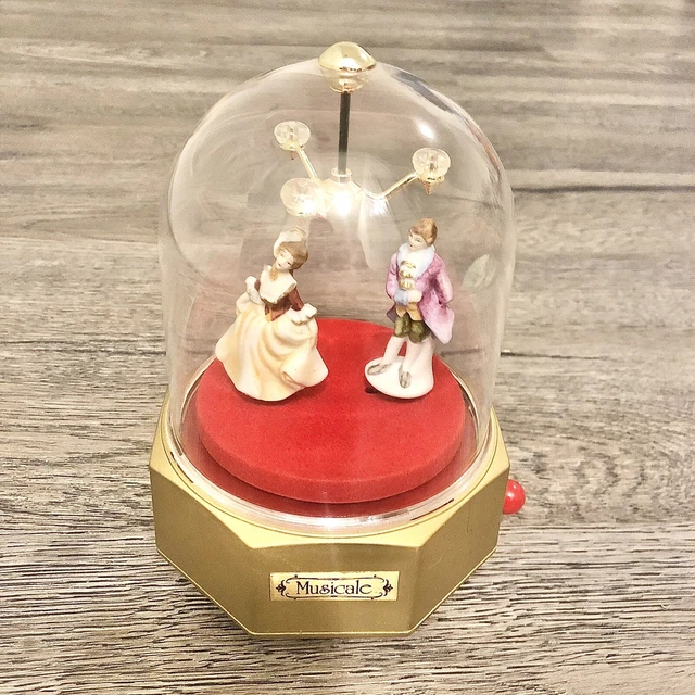 Antique Sankyo Music Box Musicale “Love Story” Glass Made in Japan