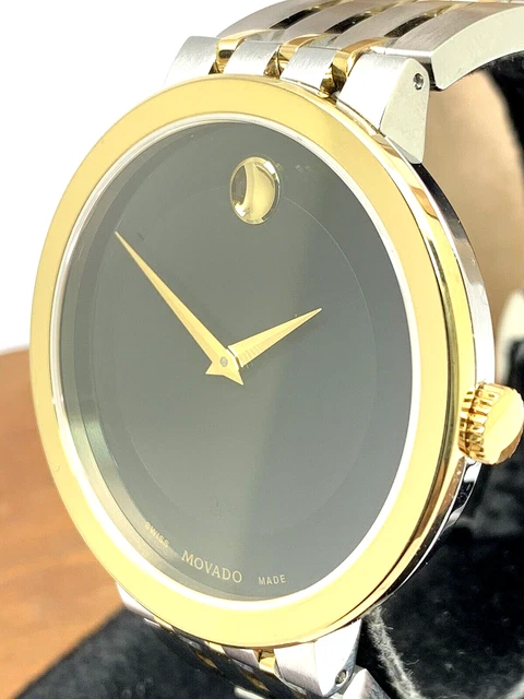 Movado Men's Watch 0607058 Esperanza Black Dial Swiss Quartz Two Tone Steel 39mm
