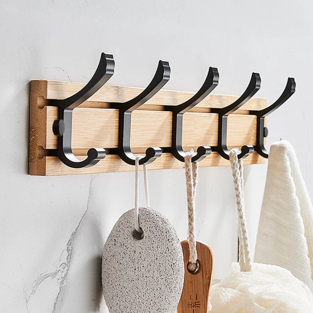Living Room Hat Racks Bamboo Wall Hook Closet Hooks Coat Rack Clothes Hanger