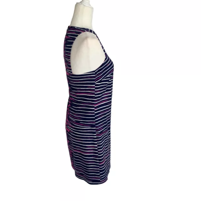 Trina Turk Loma Mini Shift Dress Womens Size 4 Purple Blue  Stripe Sleeveless 3