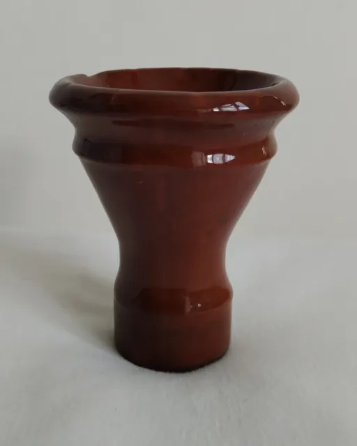 Brown Ceramic 3 inches 7.6 cm Head Pot Chillum, Four Hole  Bowl Shisha Hookah