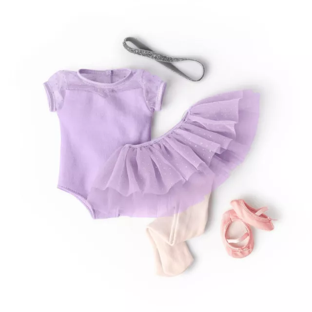 American Girl Shimmering Ballet Outfit for 18" Dolls ~Purple Leotard Tutu+ NEW