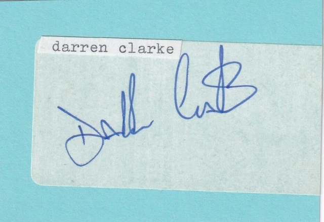 Darren Clarke - European Tour Golfer signed Address Label (Laid onto card)