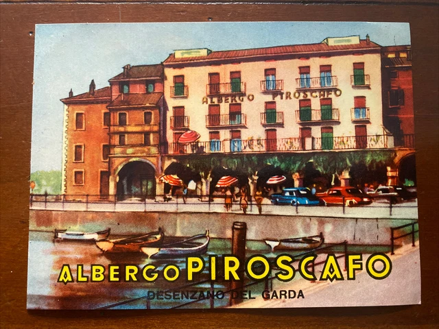 etichetta Hotel valigia luggage label Italia ALBERGO PIROSCAFO DESENZANO GARDA