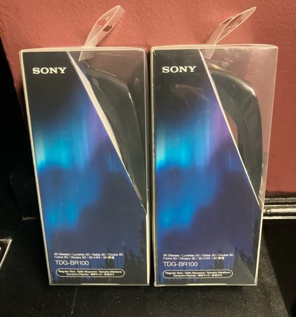 2 x SONY 3D GLASSES for BRAVIA TV BOXED BN OLD STOCK