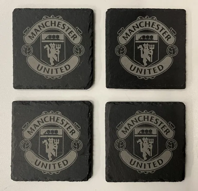 4 x Manchester United Slate coasters