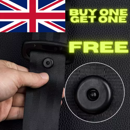 2 Piece Universal Stopper Buttons Seat Belt Buckle Holder Stop Clips Uk Seller