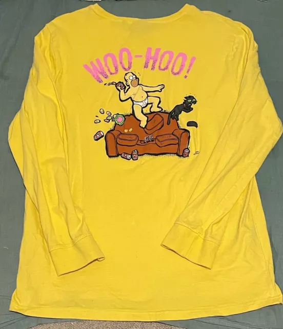 THE SIMPSONS X MAMBO Long Sleeve Shirt Mens HOMER SIMPSON - SIZE XL - GUC