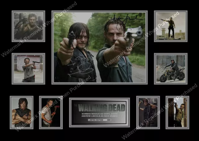 The Walking Dead Memorabilia Daryl & Rick Signed A4 Photo Print