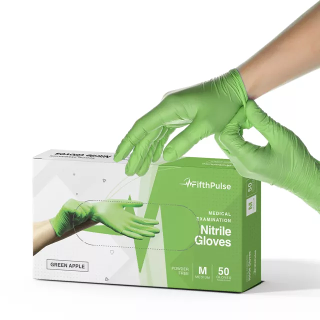 Fifth Pulse Nitrile Exam Latex Free & Powder Free Gloves - Green