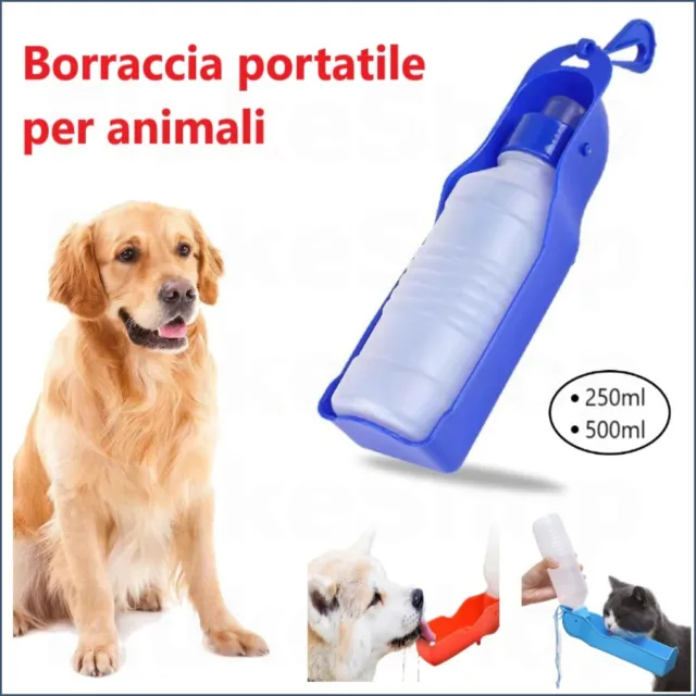 Borraccia Per Animali Portatile Beverino 250 500 Ml Bottiglia Cane Da Viaggio