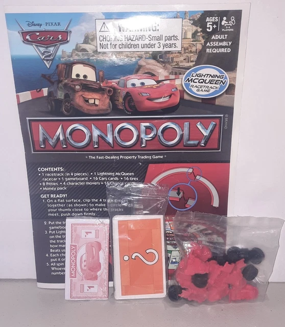 CARS 2 MONOPOLY Disney Pixar Lightning McQueen Replacement parts £6.68