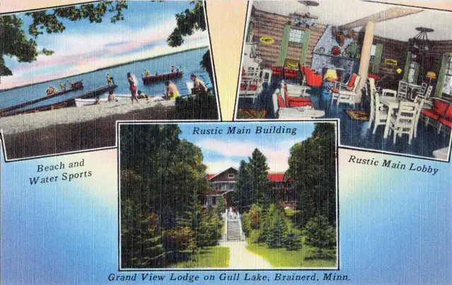 Grand View Lodge, Brainerd, Minnesota, 1950s Postcard Reproduction