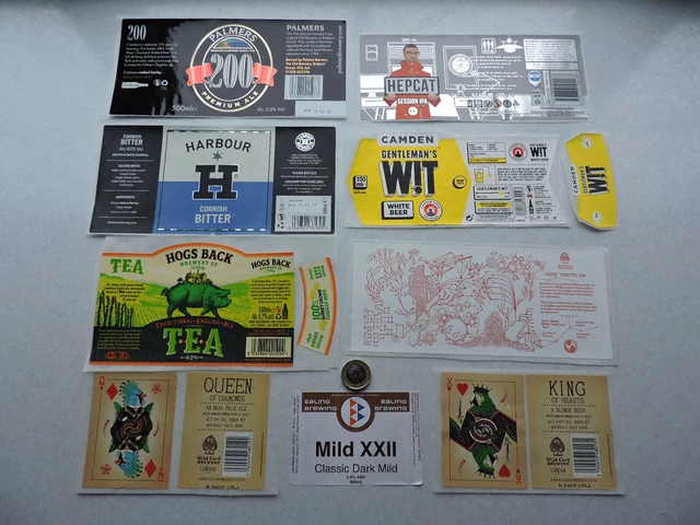 x13 various beer labels from London and/or South of Engand, Used - UK bids only