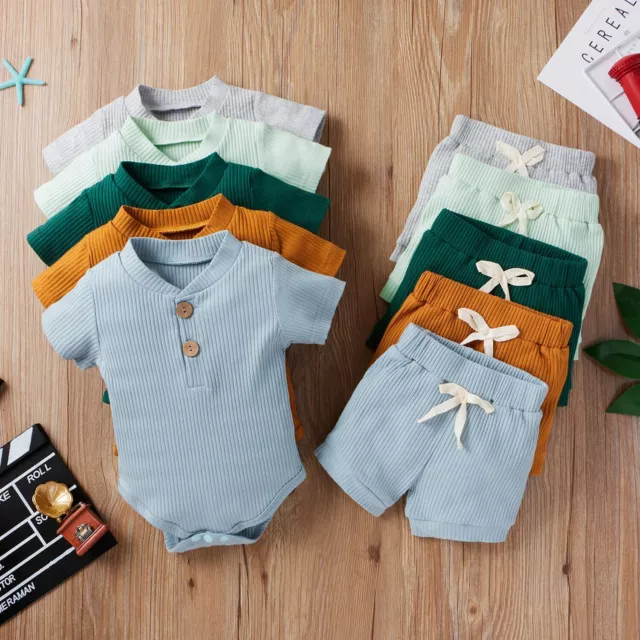 2 pz Top Romper Gentleman Neonati Bambini + Pantaloni Abiti Set 5 Colori