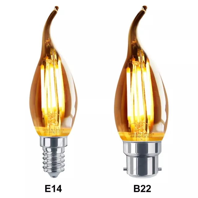 Antiker Stil Edison Vintage LED Kerzenlicht Glühbirnen Industrie Retro B22 oder E14