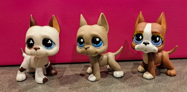 Mini pet Shop. LPS Brown Great Dane Dog Puppy Blue France