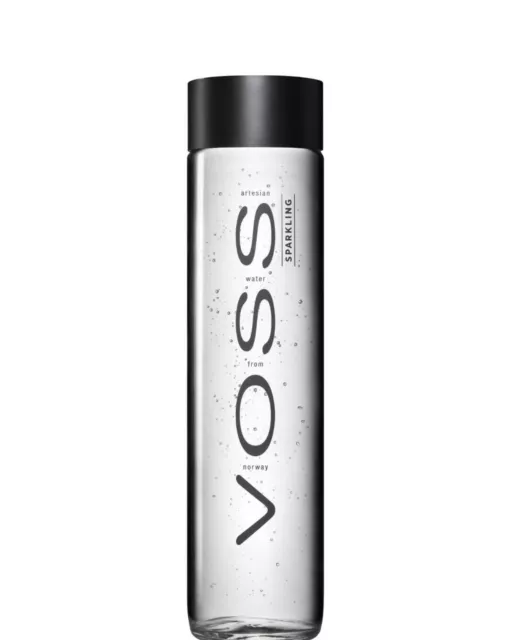 2 X Voss Artesian Sparkling Glass Bottles without water brand new 850ml