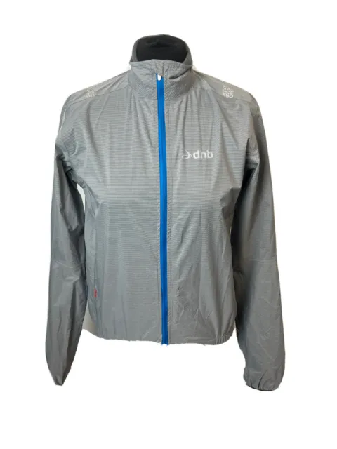 Cycling Jacket Light Grey DHB Women's Sports Active Wear Blue Accent UK10 C556