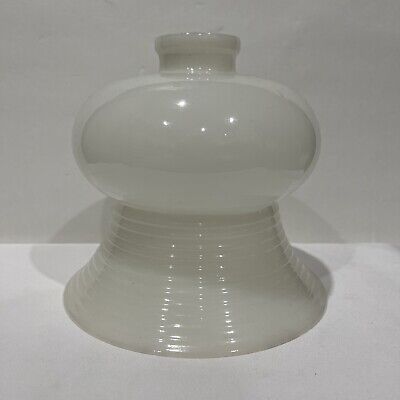 VTG. Art Deco MCM Torchiere Floor Lamp Shade White Opaline Milk Glass