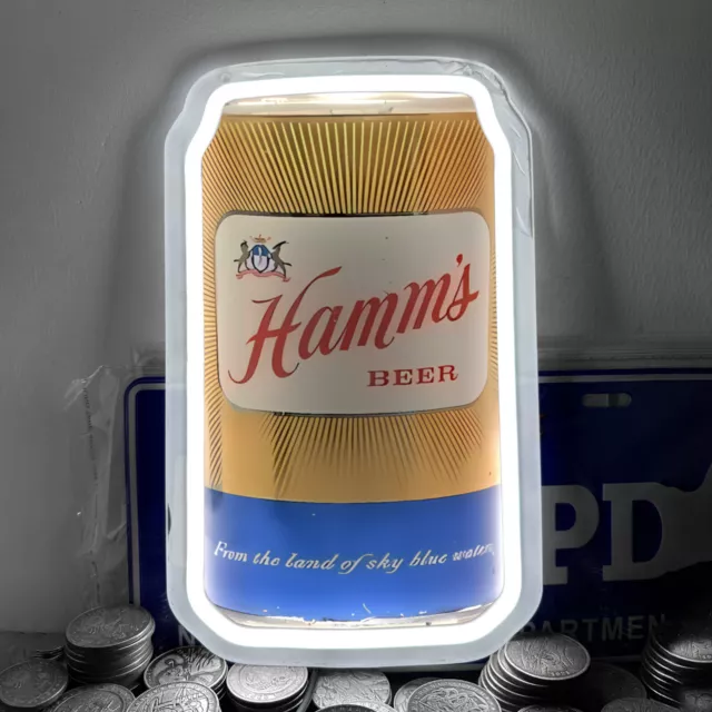 Hamm's Beer Cans Bar Club Party Shops Neon Sign Light Wall Decor LED 12"x7" H4