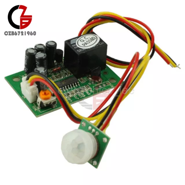 12V PIR IR Pyroelectric Infrared Module Adjustable Relay Output Sensor CZ